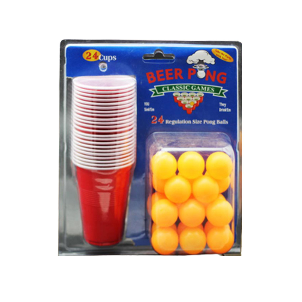 1 Set of Beer Pong Game Kit Stylish Ping Pong Cups Board Games for Bar Pub 