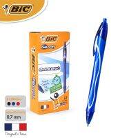 BIC บิ๊ก ปากกา Gel-ocity Fullgrip ปากกาเจล เเบบกด หมึกน้ำเงิน หัวปากกา 0.7 mm. จำนวน 12 ด้าม