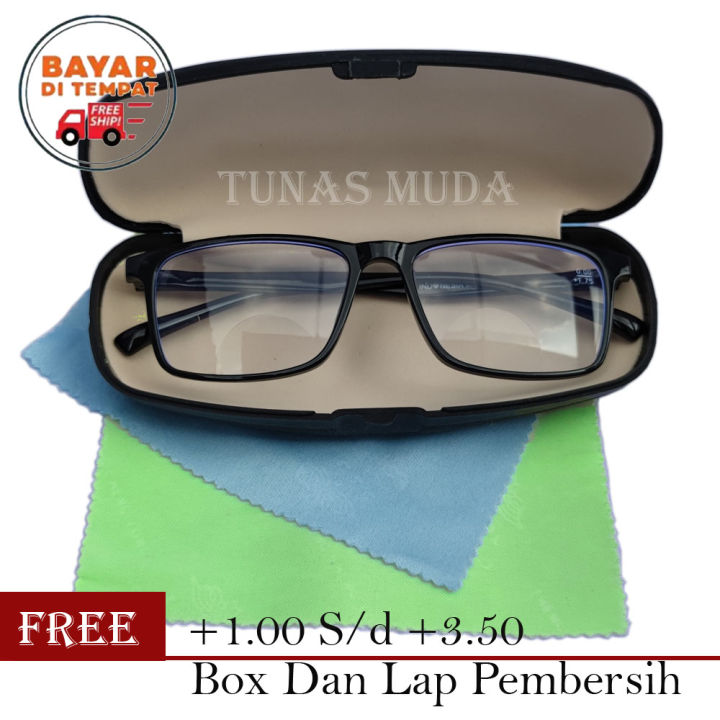 Kacamata Pria Dan Wanita Kacamata Baca Double Fungsi Lensa Plus Free Box Dan Lap Lazada 6131