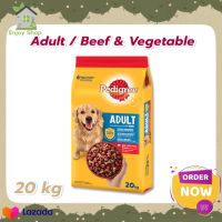 Dog food Pedigree Dog Food Adult Beef &amp; Vegetable 20 kg อาหารสุนัข อาหารหมา