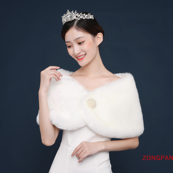 zongpan-เสื้อคลุมงานแต่งงานสีขาวสำหรับผู้หญิง-เสื้อคลุมสำหรับเจ้าสาวแฟชั่นอบอุ่นในฤดูหนาวและผ้าคลุมกำมะหยี่ผ้าคลุมไหล่สำหรับเจ้าสาวกี่เพ้าเครื่องประดับเสื้อโค้ท