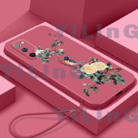 ฝาครอบ TPU นิ่มลายการ์ตูนดีไซน์ดอกไม้และนกสำหรับ Samsung S20 FE เคสโทรศัพท์