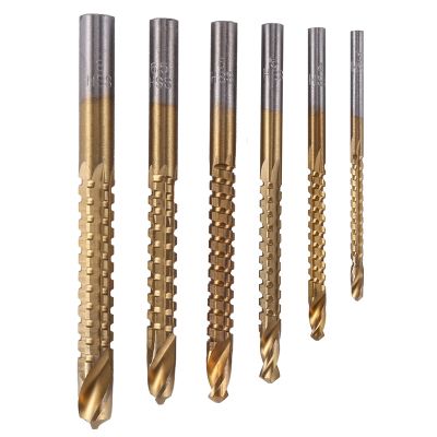 6 pcs HSS Milling Drills Set Wood Drill Bits Drill Set for Wood Metal K075