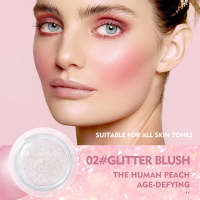 Glassy Blush Gel เปลี่ยนสีตามอุณหภูมิ Peach Cheek Tint Clear Glitter Long Lasting Makeup Rouge Eyeshadow Make Up Tool 10G