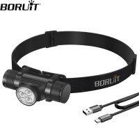 【LZ】✧  Boruit-poderoso farol de LED tipo c recarregável 18650 farol impermeável camping pesca cabeça tocha lanterna de emergência hp330