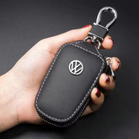 เคสฝากระเป๋าสตางค์ที่ใส่กุญแจรถโลโก้ Volkswagen พวงกุญแจแบบเรียบสำหรับ VW Golf Polo Tiguan Arteon Passat Beetle Scirocco Jetta Lavida Lamsantana Touran Touartransporter EG T-Cross