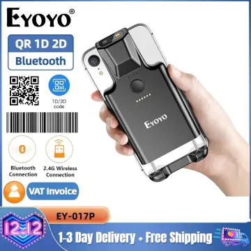 Eyoyo 2D Bluetooth Barcode Scanner,Phone Back Clip On Scanner