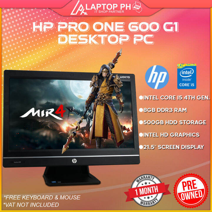 HP ProONE 600 G1 All in One PC Intel Core i5 4th Generation 8GB RAM