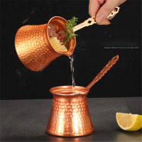 【2023】Turkish Coffee Pot Hand Hammered Copper Drip Coffee Maker Cezve Ibrik Milk Thermos Cup Mocha Pot ss Handle Coffee Accessories