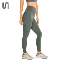 Womens Workout Leggings Naked Feeling Cargo 25 Inches High Waisted Athletic Yoga Pants with 4 Pockets