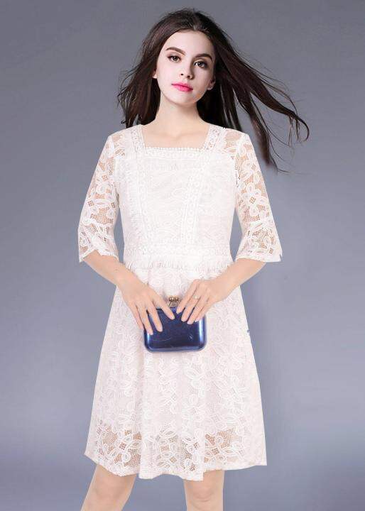 [Pretty Girl Shop] Newest 3/4 Sleeves Elegant Party Laced Dress 755