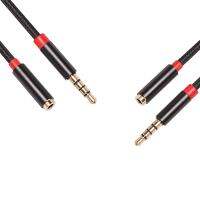 2Pcs 3.5mm Jack AUX AUDIO Male to Female Extension Cable with Microphone 3.5 Audio Adapter for PC Headset (1M) &amp; (3M)