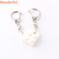 ?【Lowest price】Wonderful พวงกุญแจลายอิฐหัวใจแห่งความรัก1คู่สำหรับผู้หญิงผู้ชายมิตรภาพพวงกุญแจรูปหัวใจของขวัญเครื่องประดับแฟชั่น