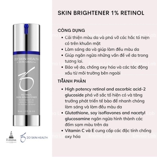 Kem dưỡng sáng da chống lão hóa retinol skin brightener 1.0 zo skin health - ảnh sản phẩm 2