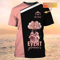 Newest Summer Mens T-shirt Event Planner Personalized Name 3D Printed t shirt Unisex Casual Tshirt Party Planner Uniform DW137