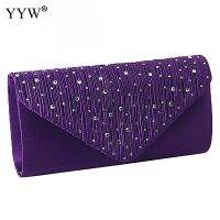 【YD】 Glass Beads Clutches Fashion Evening Chain Shoulder Wedding Softback