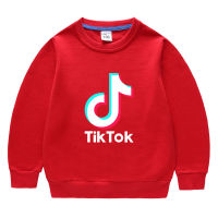 TIK TOKS แขนยาวกีฬาเสื้อกันหนาว2-9ปีฤดูใบไม้ผลิและฤดูใบไม้ร่วงเสื้อกันหนาวสำหรับชายหญิงเด็กเสื้อผ้าเด็กผ้าฝ้าย100% รอบคอ