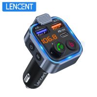 LENCENT เครื่องส่งสัญญาณ FM ไร้สายบลูทูธ5.0ชุดแฮนด์ฟรีในรถยนต์พร้อม Type-C PD 20W + QC3.0 USB เร็วเครื่องเล่น Mp3 Hi Fi