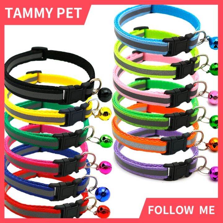 collar-with-bell-cat-dog-reflective-tape-fashion-collar-adjustable-safety-buckle-necklace-accessories