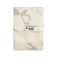 2021Password Notebook Marble Texture 100 Sheets Personal Diary with Lock Code Thick Notepad Leather Office School Supplies Gift