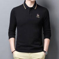 2021 New 100 Cotton Man Brand Polo Shirt Mens Casual 3D Embroidery Polo shirts Long sleeve High-end polo Business Men Clothing