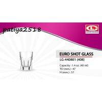 408 แก้วช็อต แก้วเป๊ก แก้ว แก้วน้ำ Euro Shot Glass LG-440801  ส่งจริงร้านเปิดใหม่ Capacity : 1.4 oz. (40 ml.)  TD (mm.) : 47 H (mm.) : 57