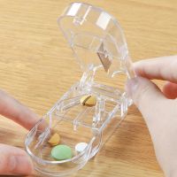 Medicine Pill Cutter Box Portable Drug Grinder Splitter Medicine Pill Holder Tablet Cutter Splitter Divider Pill Case Shoe Box Medicine  First Aid Sto