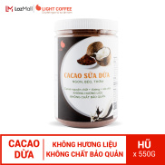 Bột cacao sữa dừa Light Cacao không hương liệu, vị đậm đà - Hũ 550gr