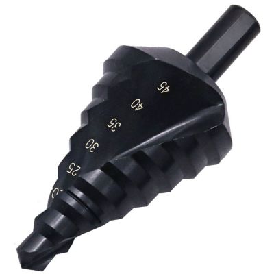 ELEGANT 10 45mm Step Drill Bit HSS Cobalt Step Stepped Nitrogen Spiral Step Cone Metal Cutter Metal Cone Triangle Shank Hole Drill Tools