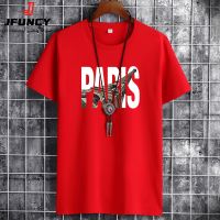 JFUNCY S-6XL Oversize Mens Cotton Tee Shirts Summer Men Casual T-shirt 2022 Fashion New Tshirt Short Sleeve Man Loose Tops