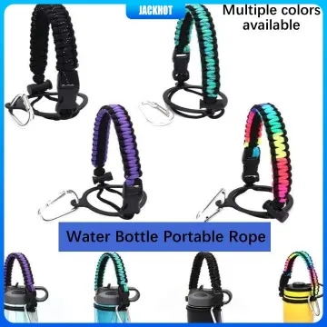  Water Bottle Handle Strap  Paracord Handle & Silicone  Protective Bottle Boot Shoulder Strap Set,Non-Slip Hand-Woven Water Bottle  Handle Strap with Silicone Boot Buogint : Sports & Outdoors