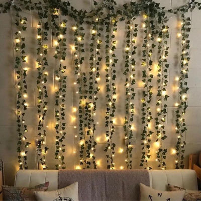 Flashing 2m LED Ivy Vine String Lights 2AA Or 3AA Battery Operated Led Leaf Garland Christmas For Home Wedding Decorative Lights