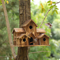 ไม้ Hummingbird BIRD CAGE ไม้เนื้อแข็งตกแต่ง Pastoral กลางแจ้ง Villa-สไตล์สวนจี้ Feeder BIRD อุปกรณ์เสริม