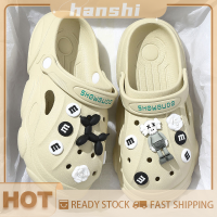 hanshi [2023 new HOT FASHION] lazlook รองเท้าแตะแบบกลวงสำหรับผู้หญิงกันน้ำการ์ตูนน่ารักกันลื่น