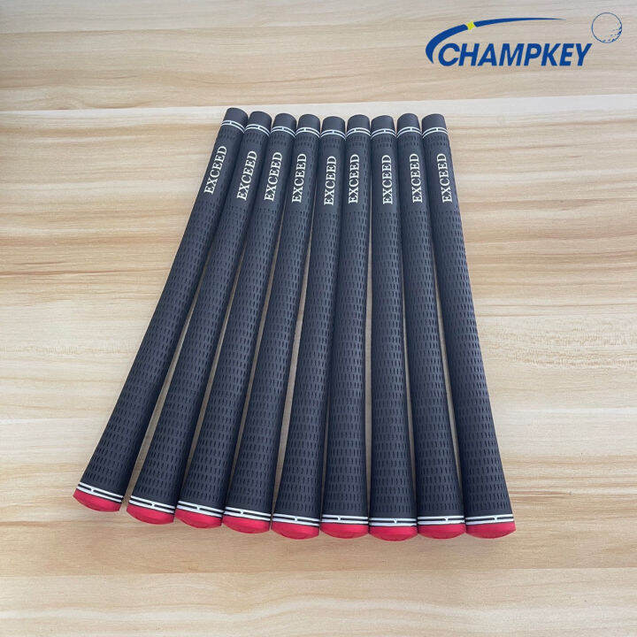 champkey-กริบไม้กอล์ฟ-แบบ-10-ชิ้น-สีดำแดง-gec002-golf-grip-standard-size