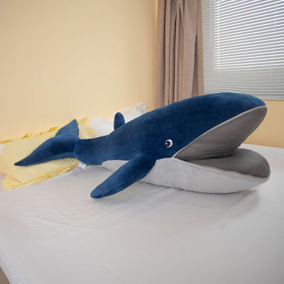 Blue Whale Doll Plush ของเล่น Soft Aquatic Animal Plushie Peluche ปากซิป Sleeping Companion เด็กคริสต์มาสของขวัญ