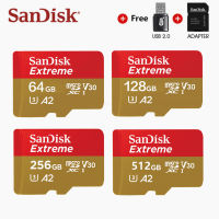 Sandisk MicroSD UHS-Iการ์ดA2 128GB 256GB 512GB Class10แฟลชTFการ์ดหน่วยความจำการ์ด