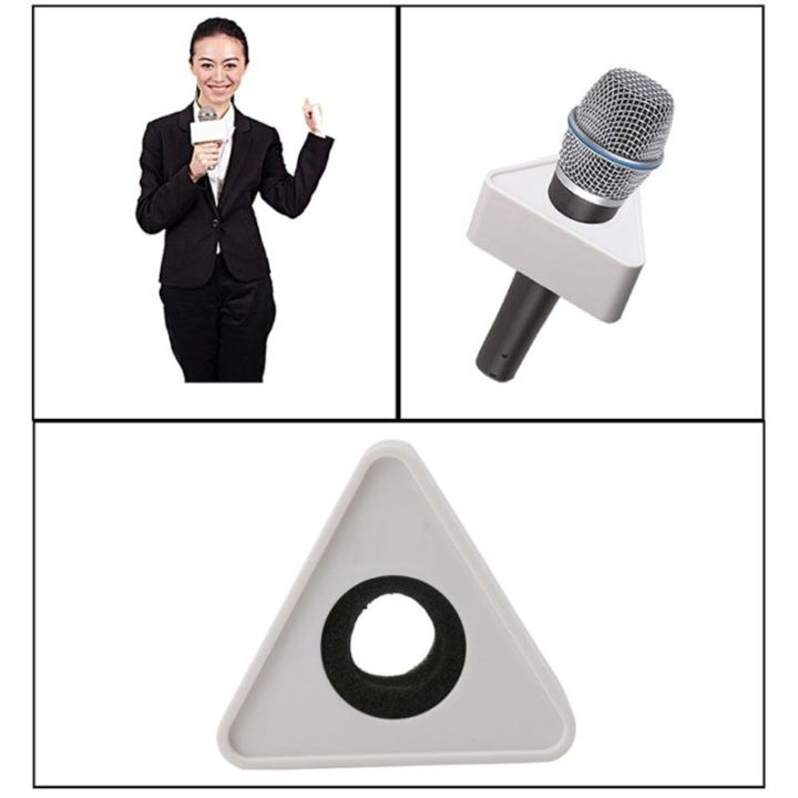 limited-time-offer-1ชิ้นสีขาวหลุมสามเหลี่ยม-mic-ไมโครโฟนทีวีสัมภาษณ์โลโก้ธงสถานี-diy