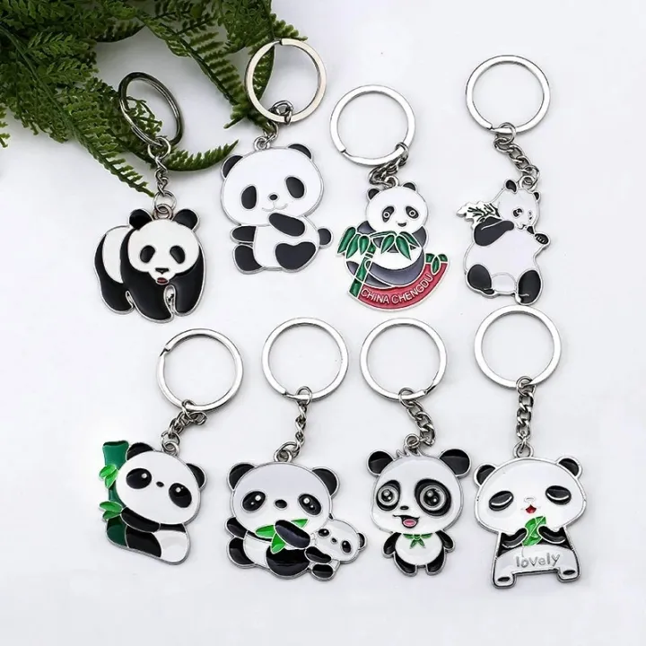 HOT W] 1Pc Creative Cartoon Panda Car Keychain Cute Metal Animal Backpack  Pendant Ornaments For Couple Kids Gift | Lazada PH