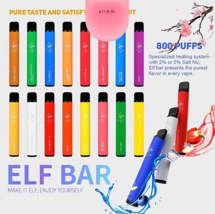 3 Original ELF BAR 800 Disposable Device Starter Kit Up to 800Puffs Pod