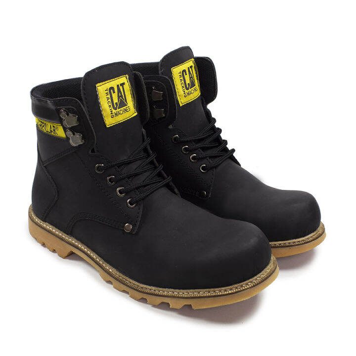 Sepatu Boots Pria Terlaku Caterpillar Holton Safety Ujung Besi Bahan Sintetis Cocok Untuk