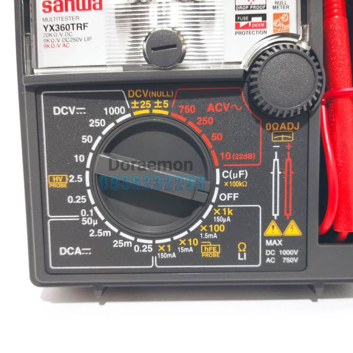 sanwa-yx-360trf-มัลติมิเตอร์แบบแข็ม-ของแท้100-อนาล็อก-มัลติมิเตอร์-รุ่น-yx360trf-เครื่องวัดแรงดันและกระแสไฟฟ้า-เครื่องวัดไฟ-ac-dc-analog-multimeter