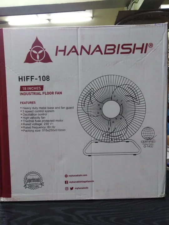 HANABISHI 18" Industrial Floor Fan Lazada PH