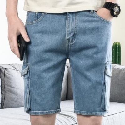 CODff51906at seluar pendek denim lelaki 2022 Summer New Style Mens Denim Shorts Casual Five-Point Pants Loose Cool Korean style Trendy All-Match Multi-Pocket M-4XL