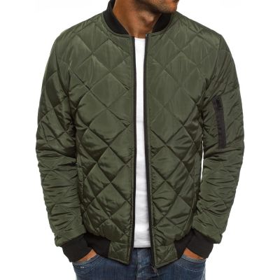 ZZOOI 2022 Winter Coat Mens Jacket Windproof Aviator Fashion Collar Spring Autumn Casual Solid Color Quilted Warm Zipper S-3XL