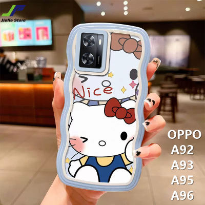 เคสโทรศัพท์ขอบคลื่นน่ารักสำหรับ OPPO A92 / A93 / A95 / A96 / A58/A78การ์ตูน Hello Kitty