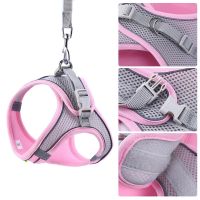 Dog Harness For Small Dogs Cats Breathable Mesh Reflective Dog Vest with Leash Chihuahua Pug Outdoor Walking Lead Leash Leashes