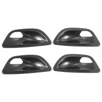 4Pcs Carbon Fiber Interior Door Handle Bowl Cover Trim For-BMW 5 Series F10 2011-2016