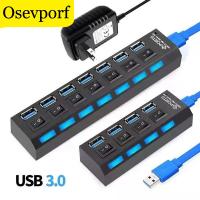 [HOT HAIXWLXKWW 589] พอร์ต USB Hub 3.0ความเร็วสูง Hab พร้อมตัวแยกเปิด/ปิดสำหรับตัวแปลงปลั๊ก