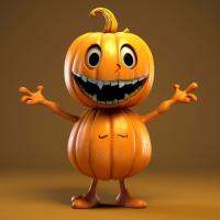 Funny Halloween Artificial Pumpkin Statues Resin Crafts Tabletop Miniature Figurines Halloween Decorations for Home Garden Yard